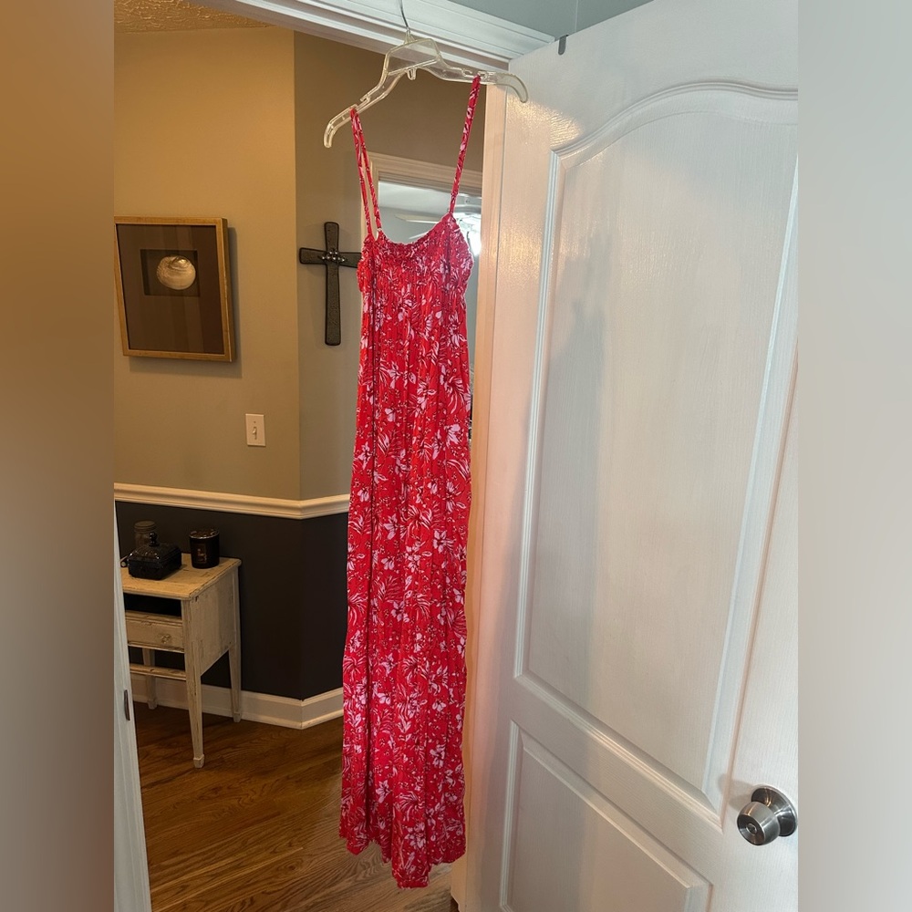 Main Strip Red and White Floral Dress - NWOT!